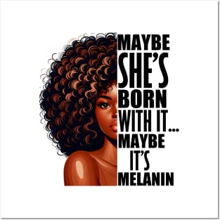 Melanin Queen Afrocentric Black Pride Afro Slogan Posters and Art